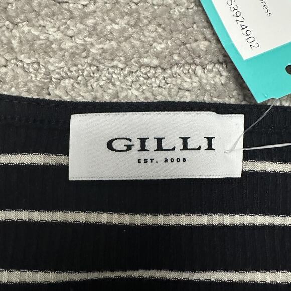 Gilli Dress Women S Black White Striped Wrap Tie Waist Hara Maternity Stitch Fix - Picture 3 of 8